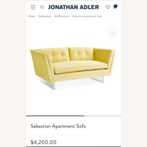 Used Jonathan Adler Sebastian Citr Velvet Apartment Sofa for sale on AptDeco