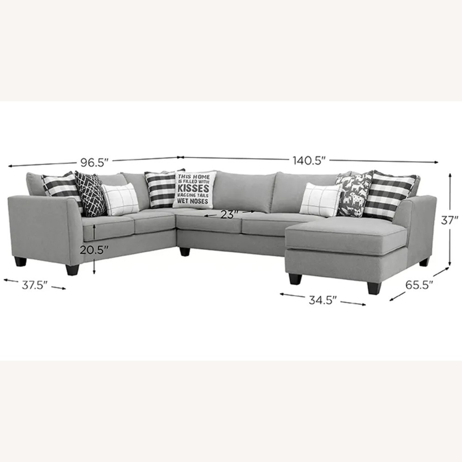 Raymour & Flanigan Light Gray 3+ Piece Sectional - image-2