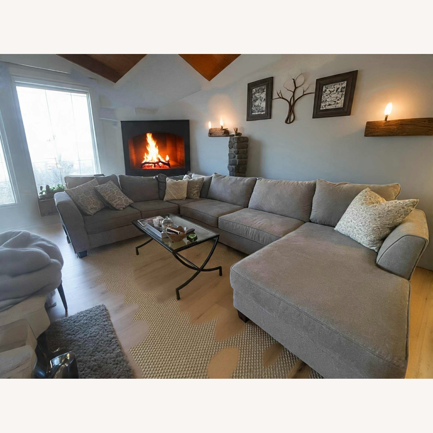 Raymour & Flanigan Light Gray 3+ Piece Sectional - image-1