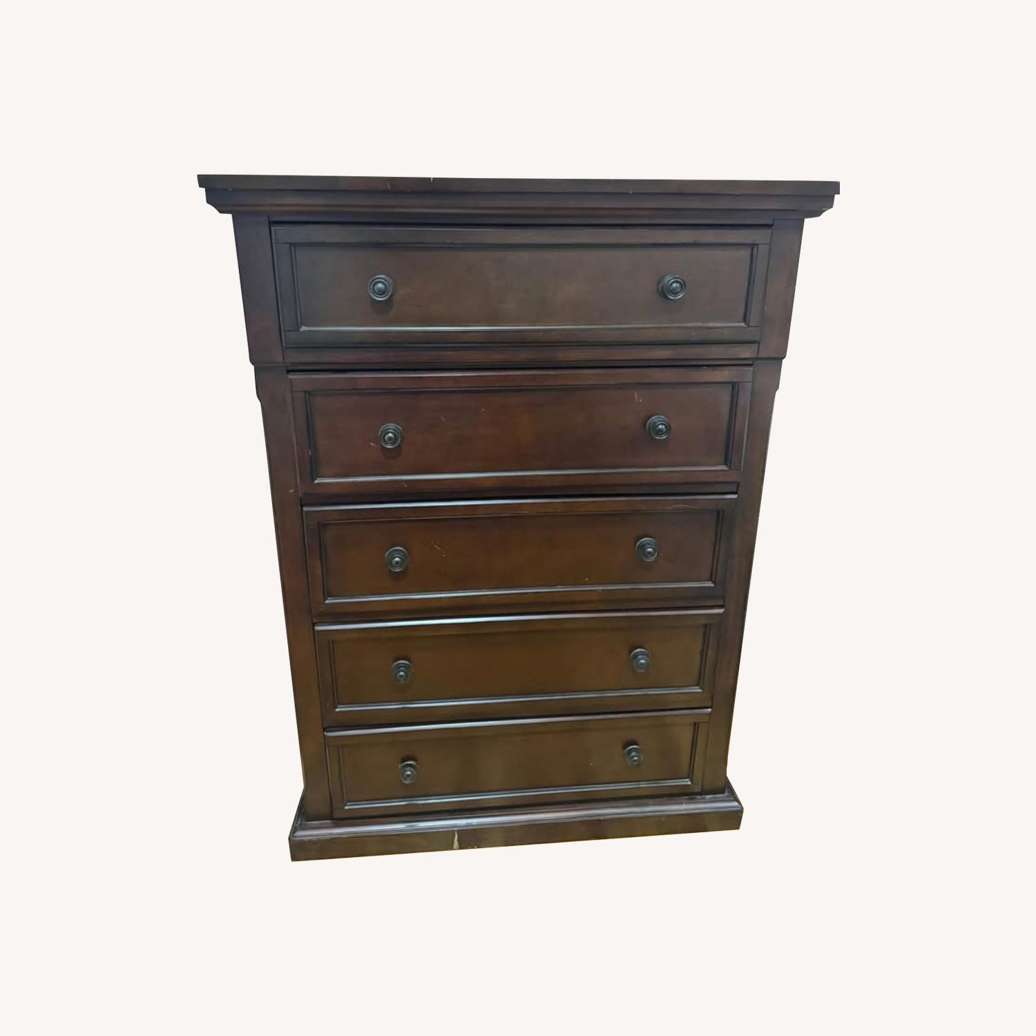 Ashley Dark Brown Wood Dresser - image-0