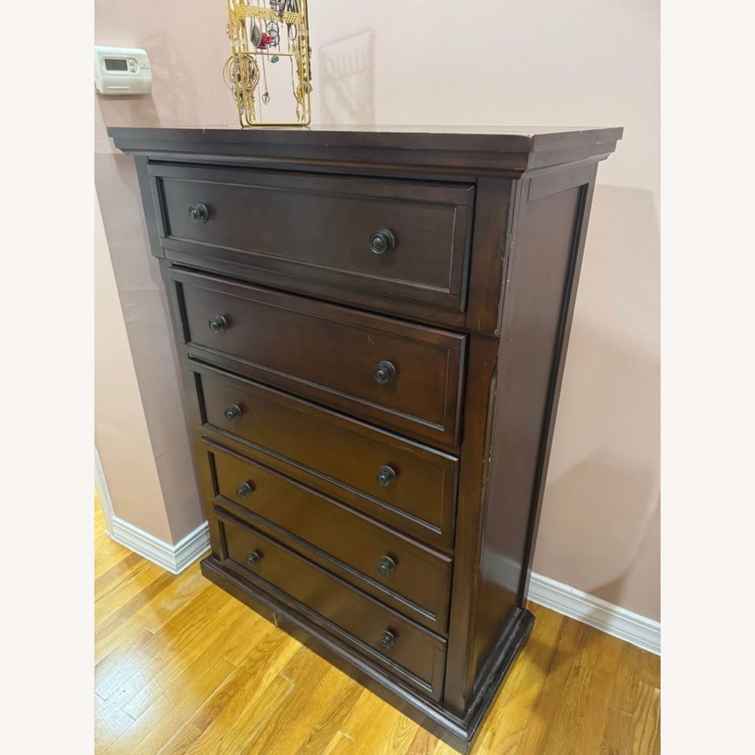 Ashley Dark Brown Wood Dresser - image-3