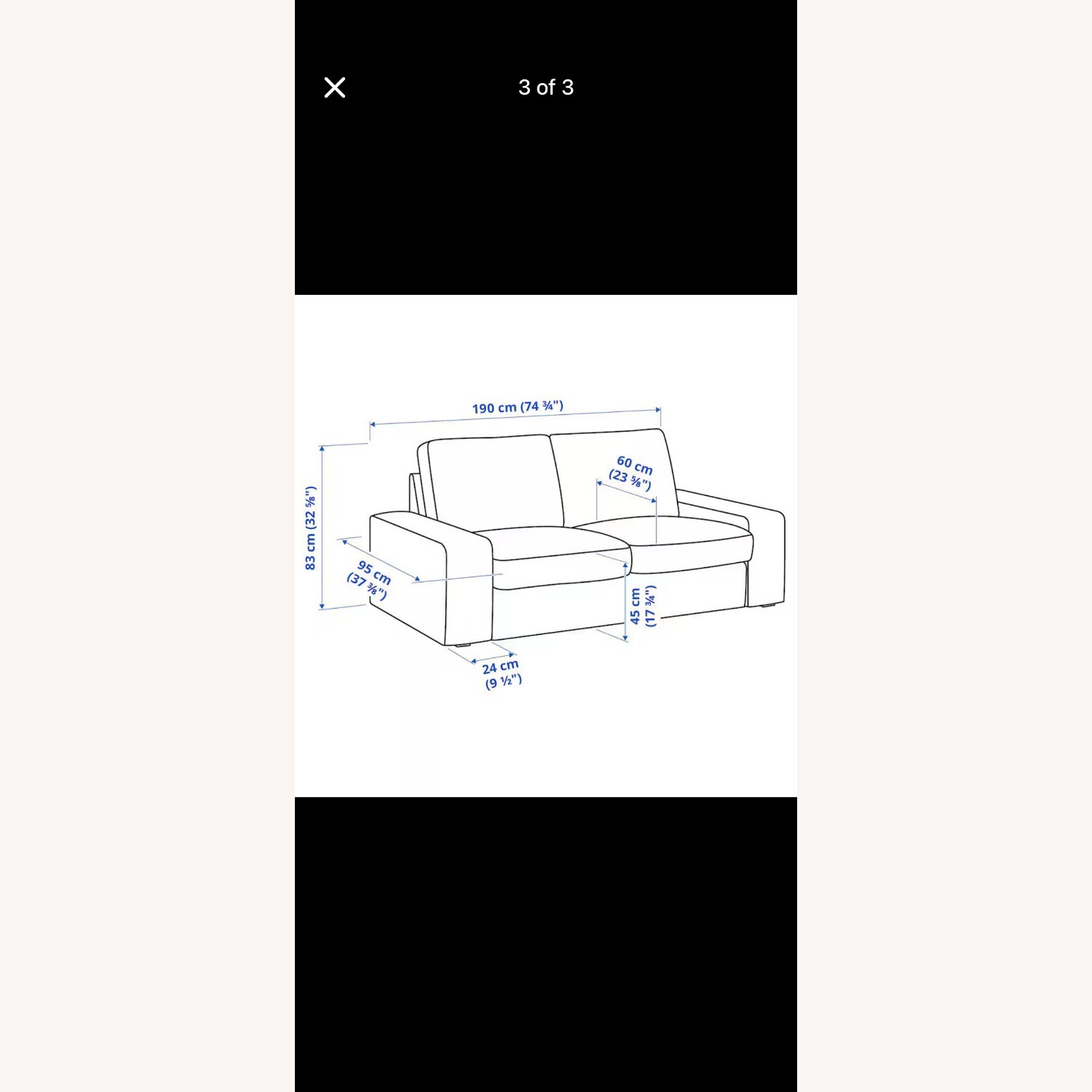 IKEA Light Gray Fabric 2 Seater Sofa - image-2