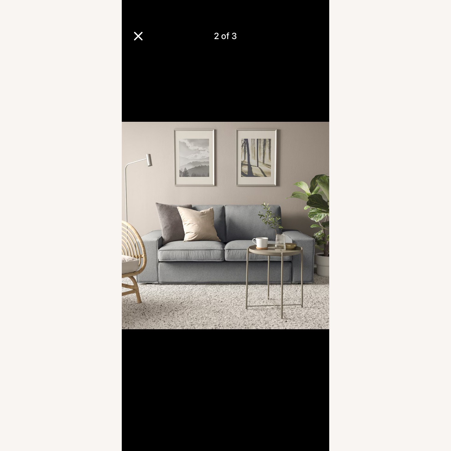 IKEA Light Gray Fabric 2 Seater Sofa - image-3