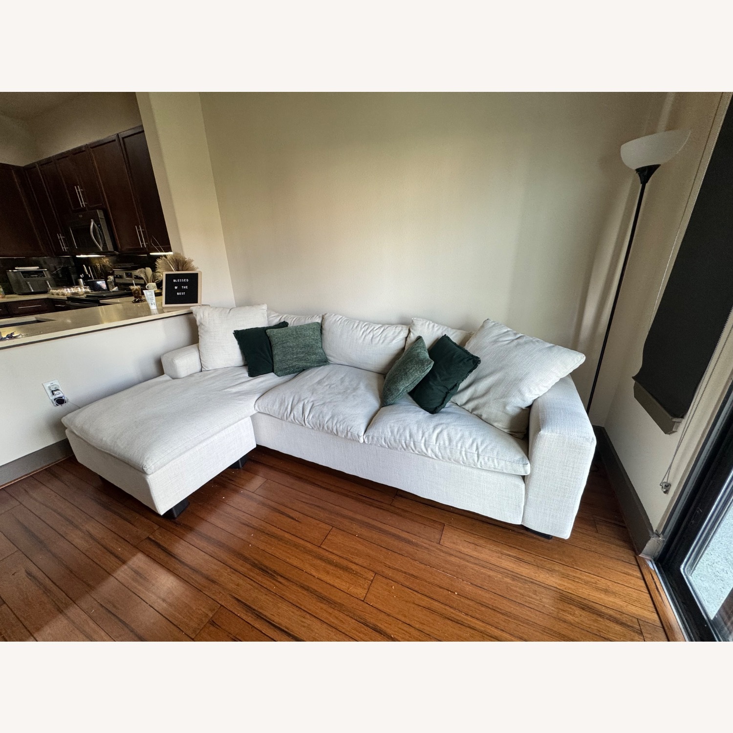 Living Spaces Shuffle I| 108" Sofa With Reversible Chaise - image-2