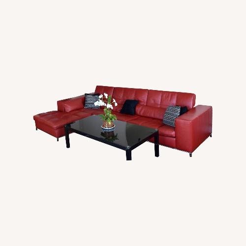 Used Cierre Italy Red Leather 3+ Seater Sectional for sale on AptDeco