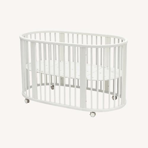 Used Stokke Sleepi White Wood Crib for sale on AptDeco