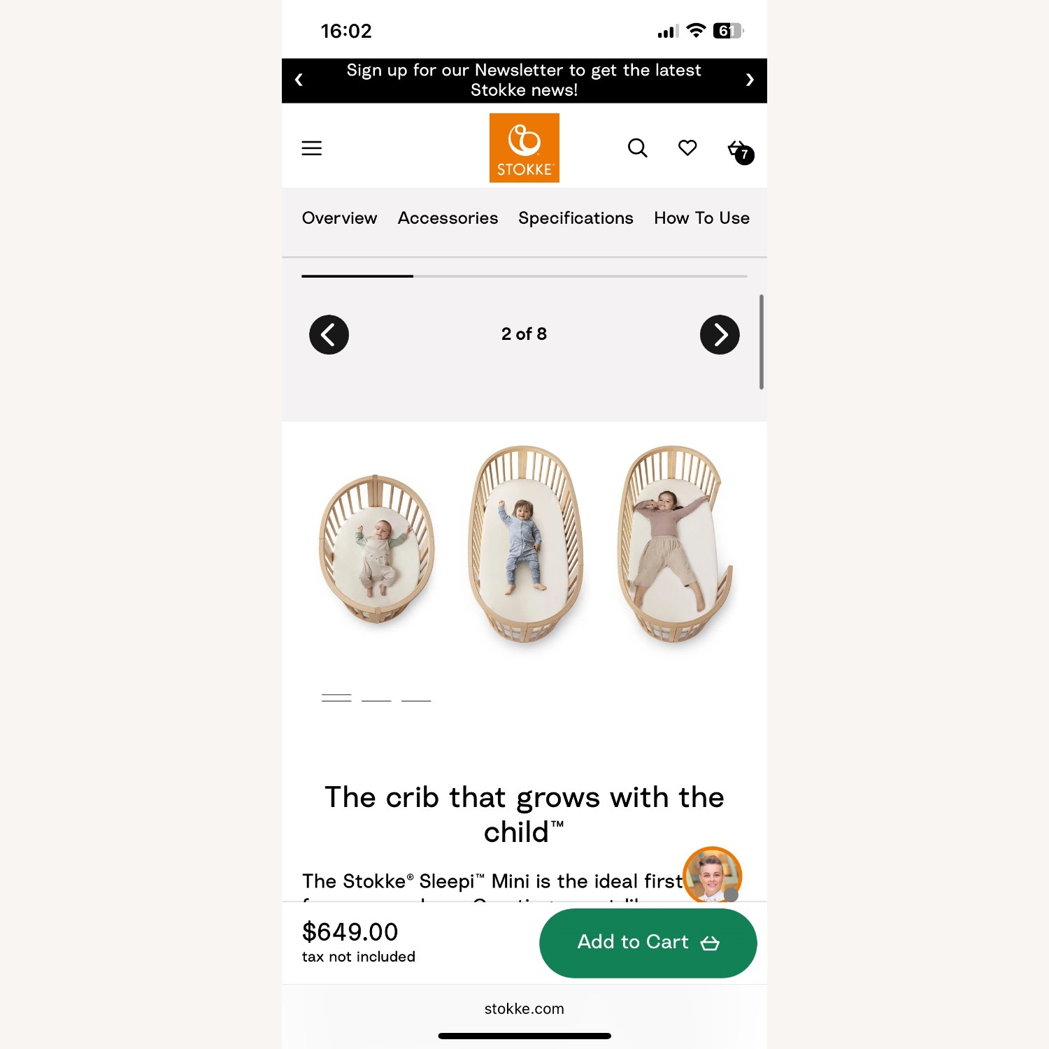 Stokke Sleepi White Wood Crib - image-7