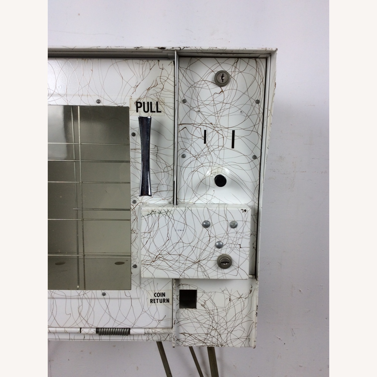 Mid Century White Newspaper Vending Machine - image-8