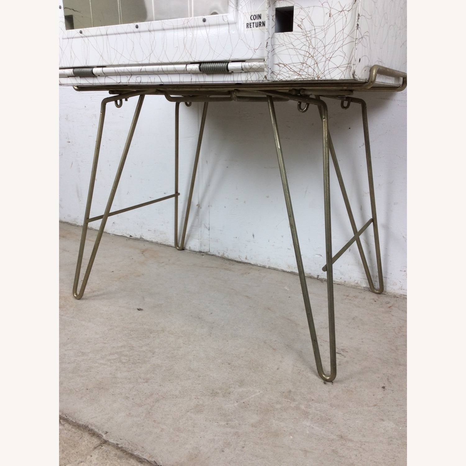 Mid Century White Newspaper Vending Machine - image-3