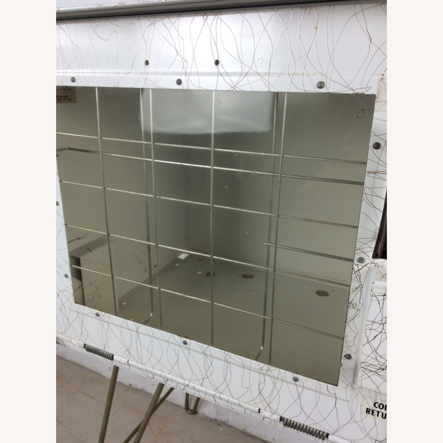 Mid Century White Newspaper Vending Machine - image-11