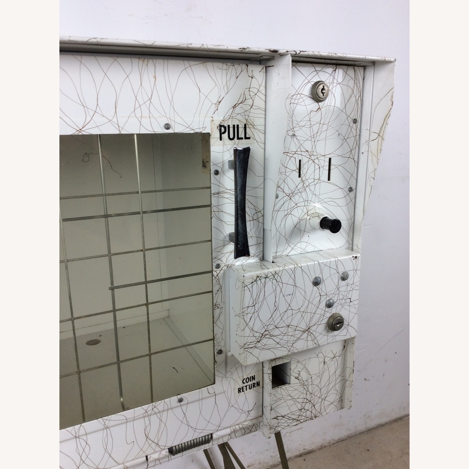Mid Century White Newspaper Vending Machine - image-10