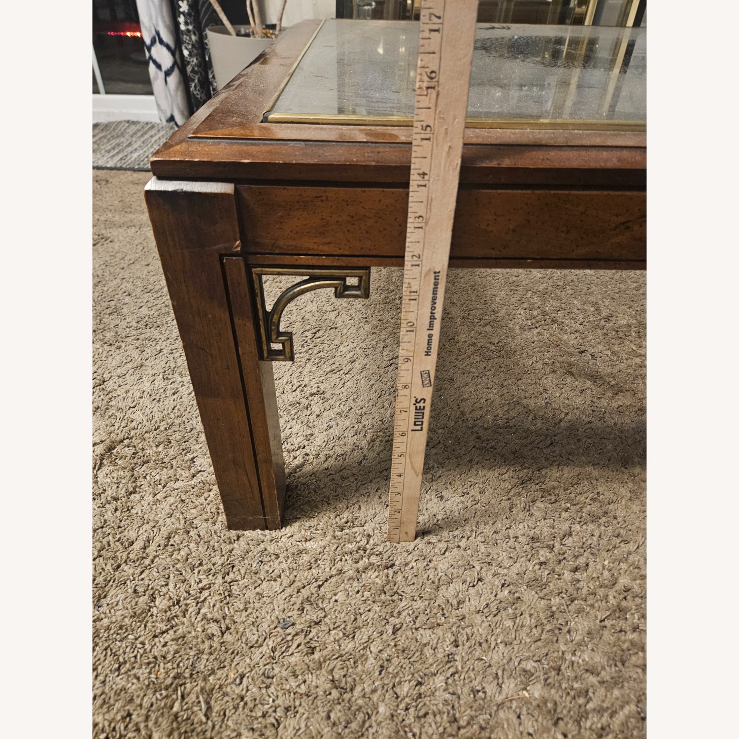 Dark Wood and Glass Coffee Table - image-4