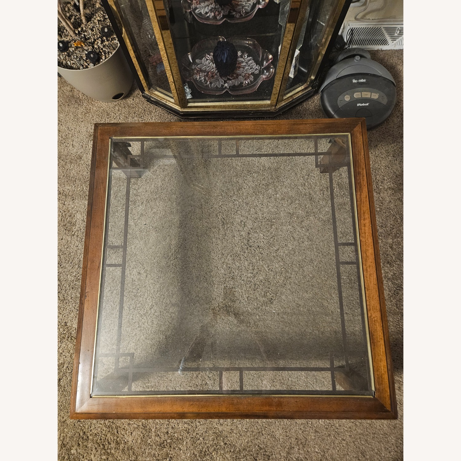 Dark Wood and Glass Coffee Table - image-5