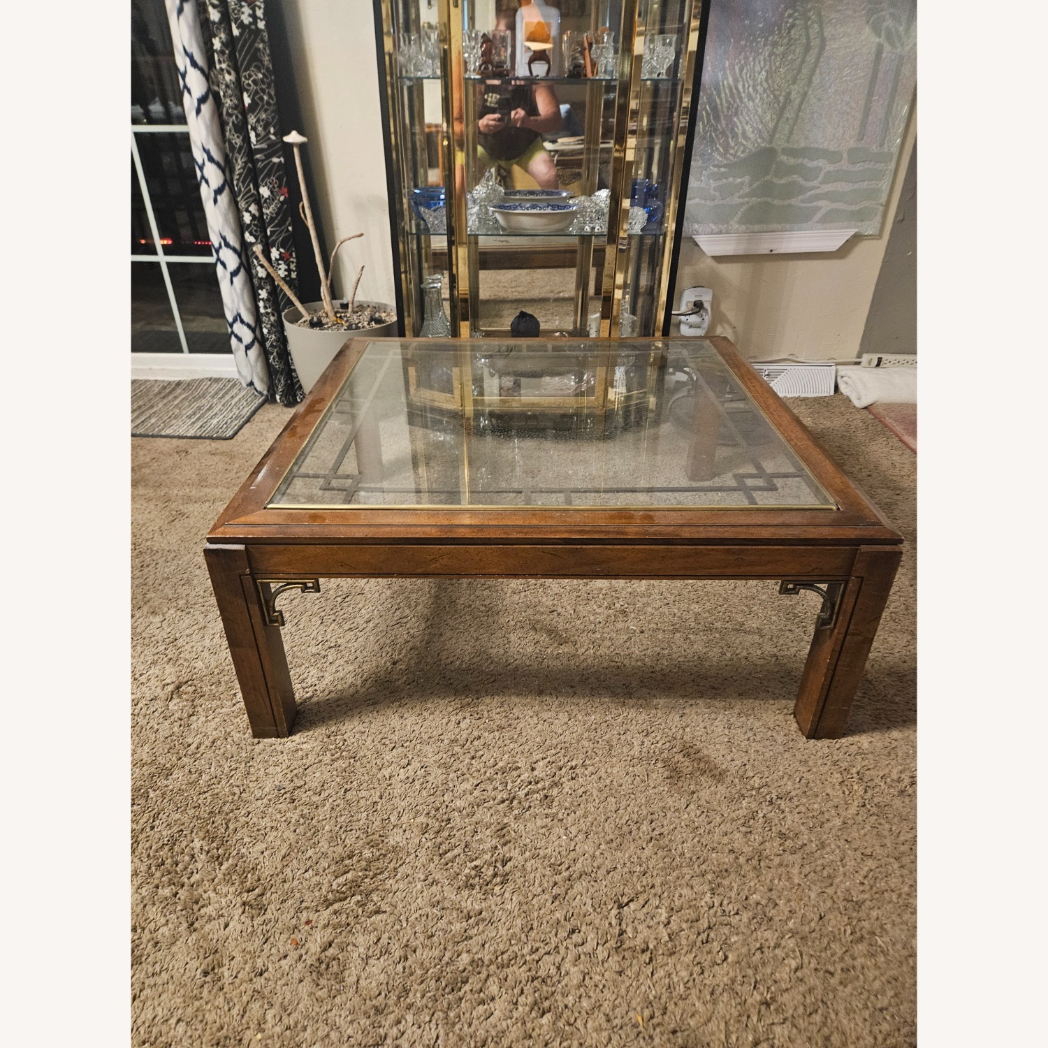 Dark Wood and Glass Coffee Table - image-2