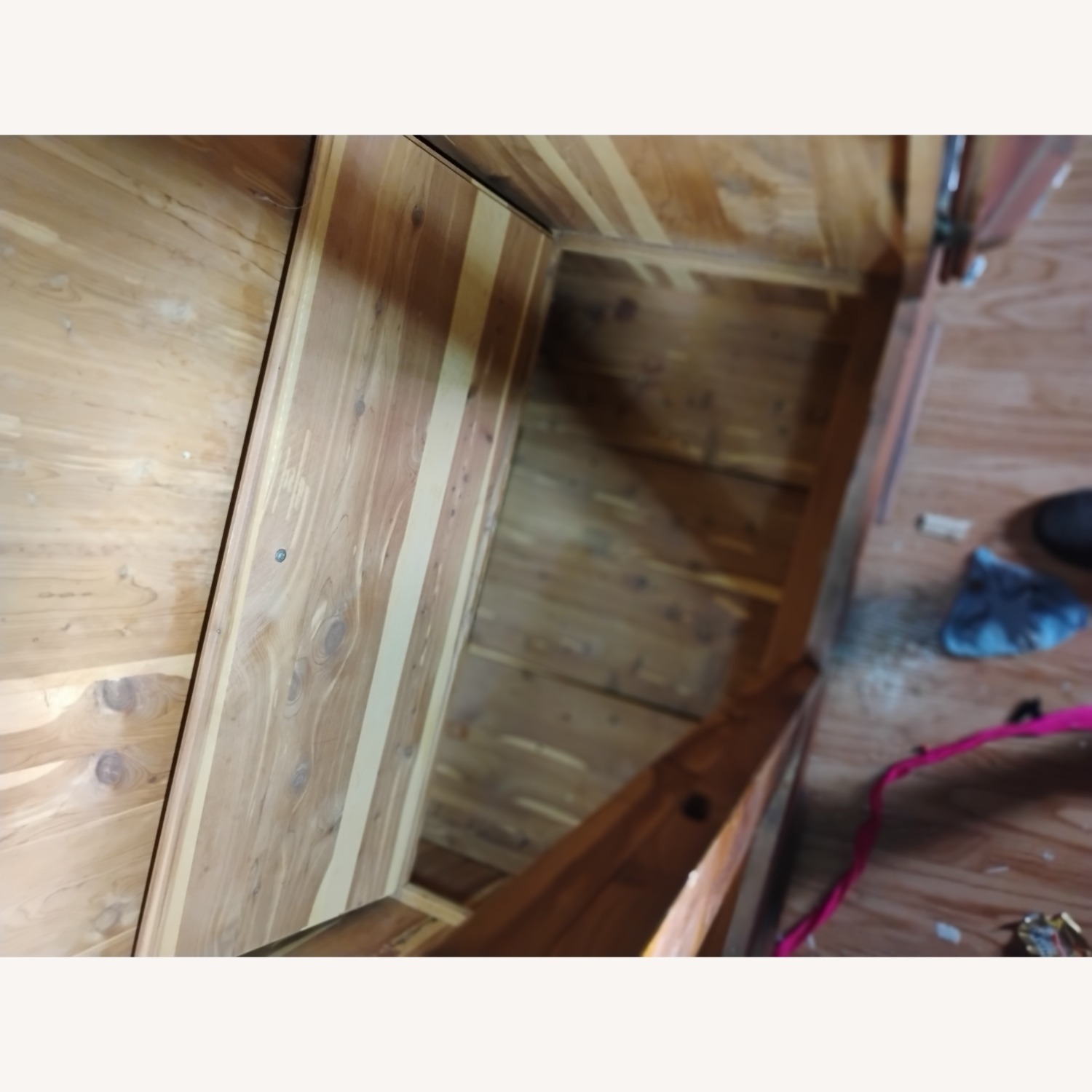 Vintage 1940's Cedar Wood Armoire - Wardrobe/Chest - image-3