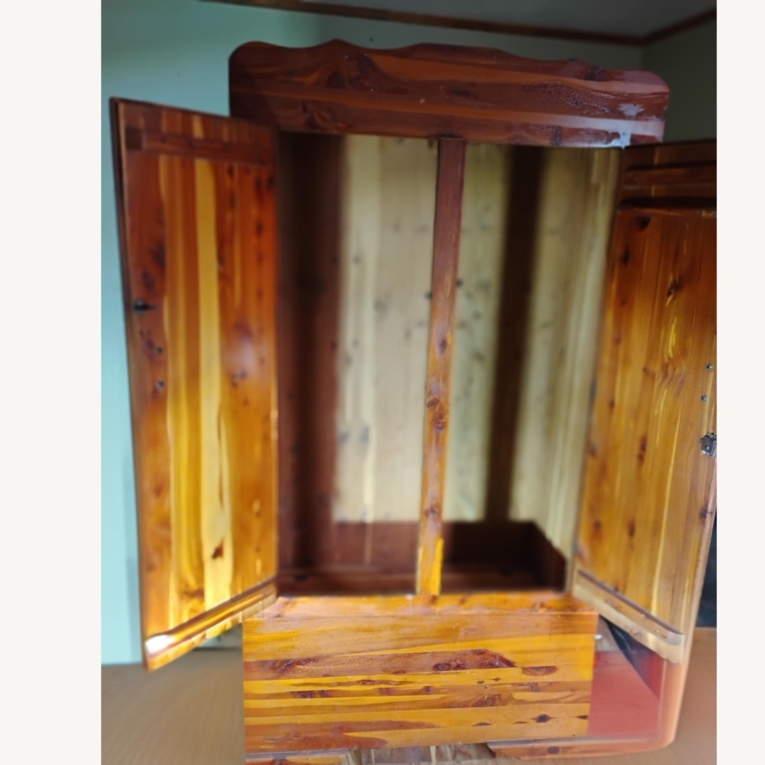 Vintage 1940's Cedar Wood Armoire - Wardrobe/Chest - image-2