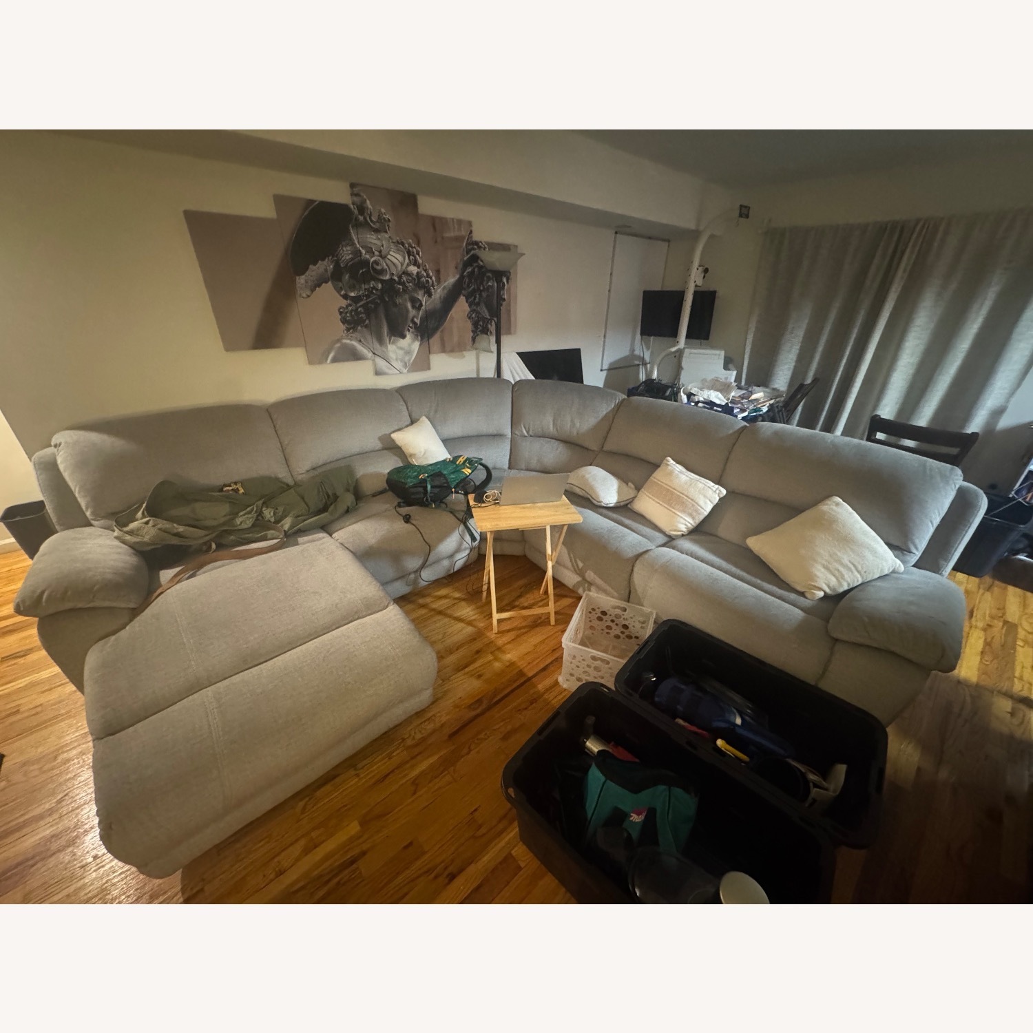 Marley Light Gray Fabric 3+ Piece Sectional - image-4