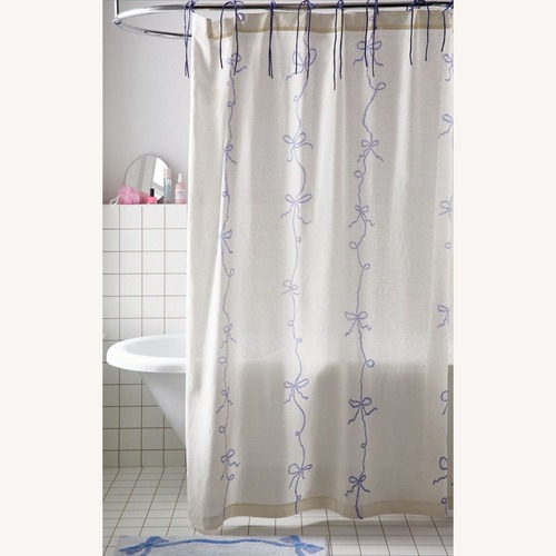 Used Lacey Bows Shower Curtain for sale on AptDeco