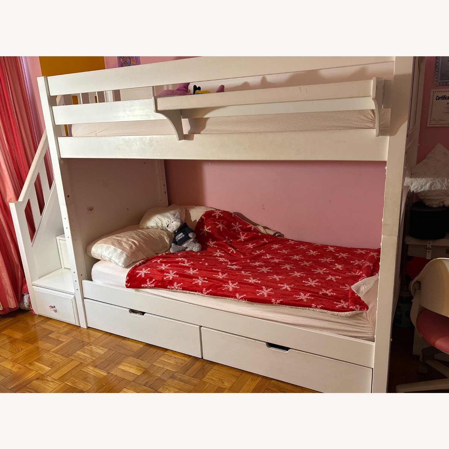 White Bunk Bed Kids Bedroom - image-2