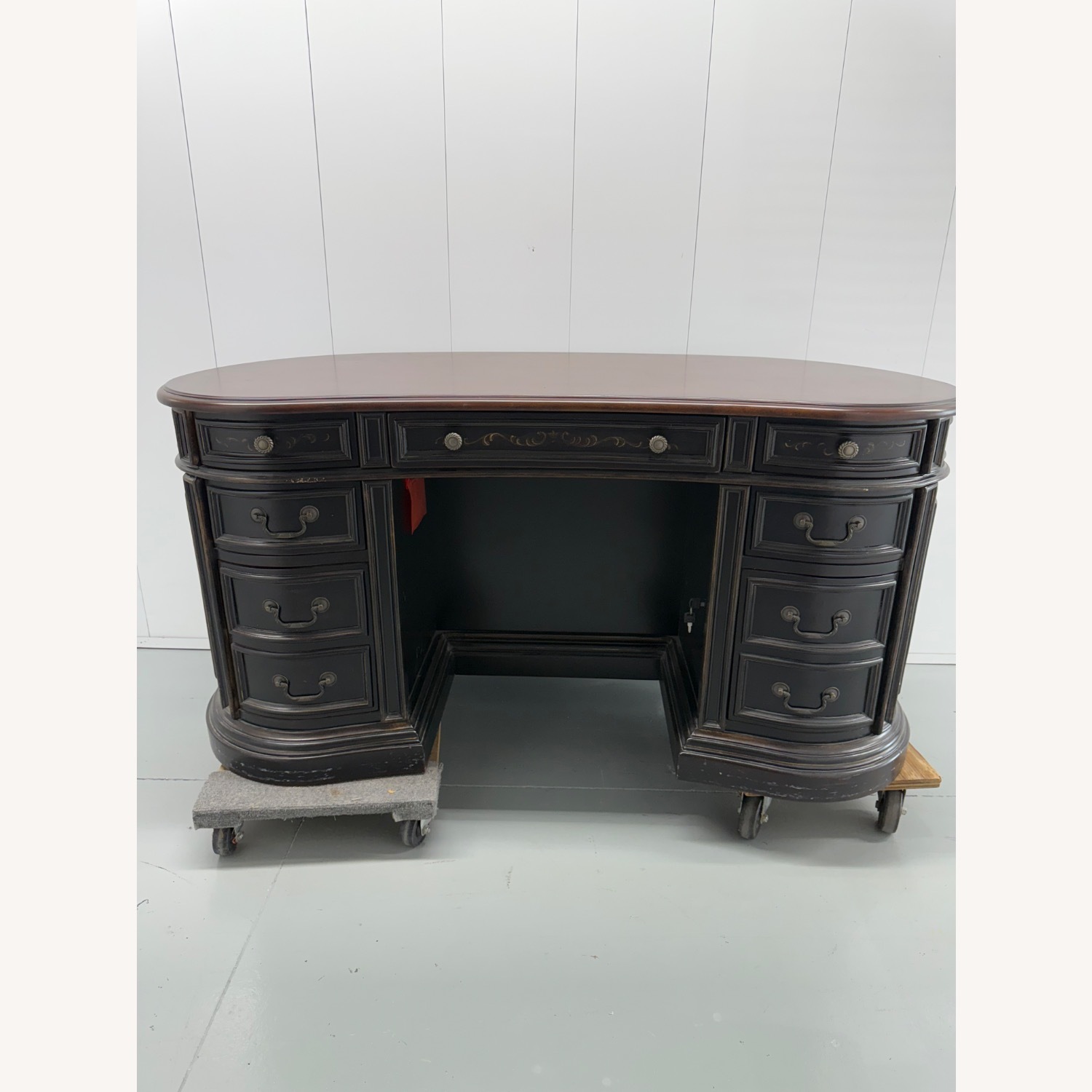 Hooker Furniture Corporation Dark Brown Wood Desk - image-1