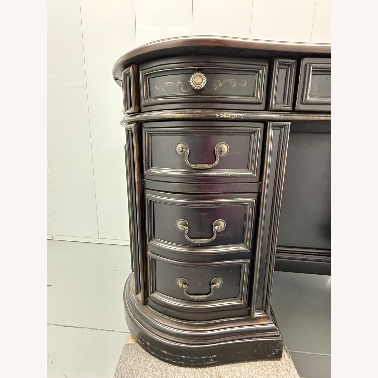 Hooker Furniture Corporation Dark Brown Wood Desk - image-7