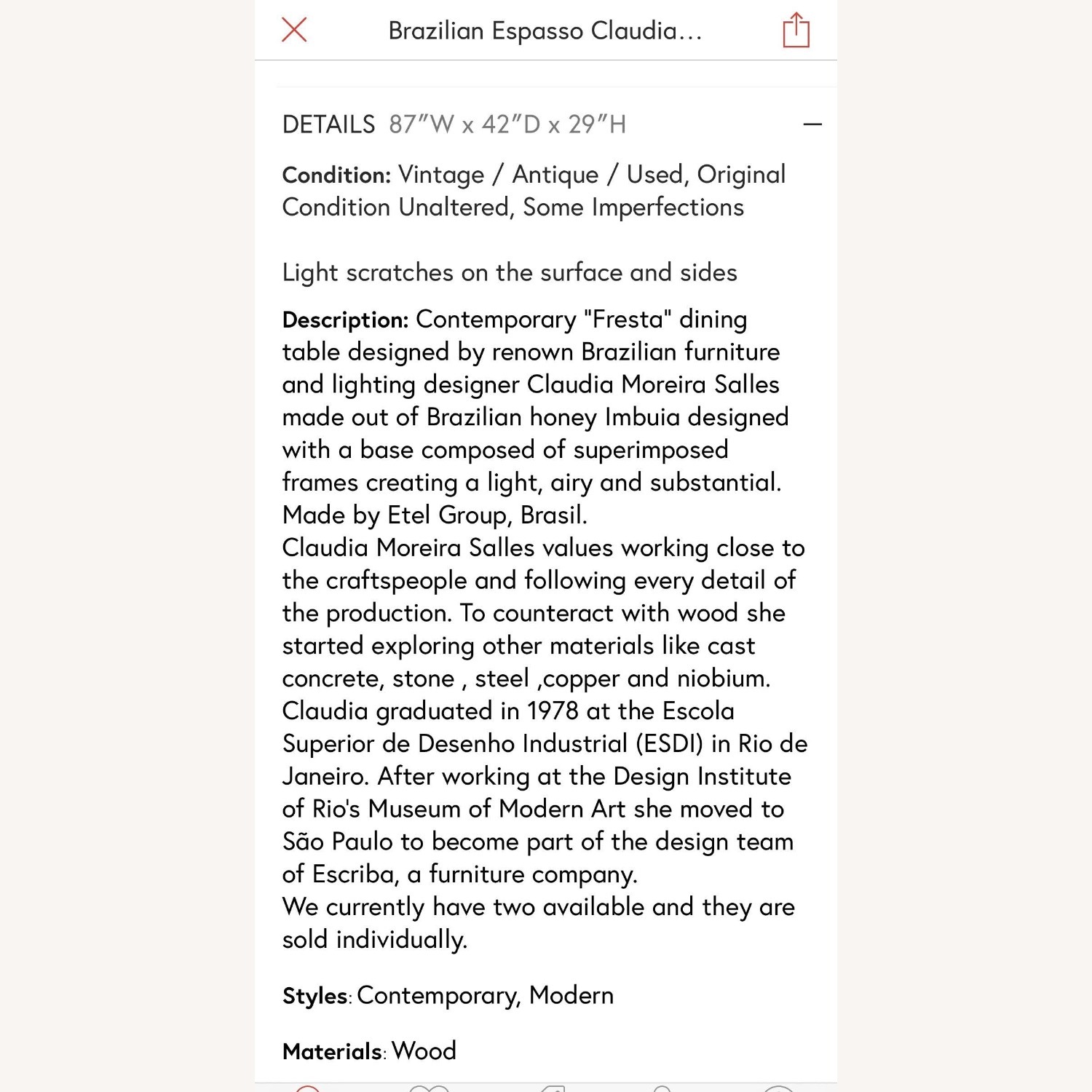 Espasso Fresta Dining Table by Claudia Salles - image-6