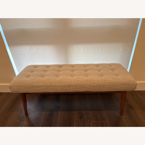 Used West Elm Light Gray Fabric Bench for sale on AptDeco