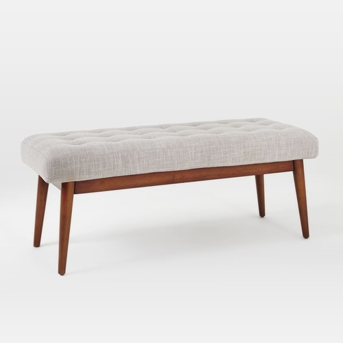 Used West Elm Light Gray Fabric Bench for sale on AptDeco