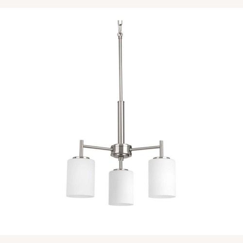 Used Progress Lighting Chandlier-3 Light Brushed Nickel Finish for sale on AptDeco