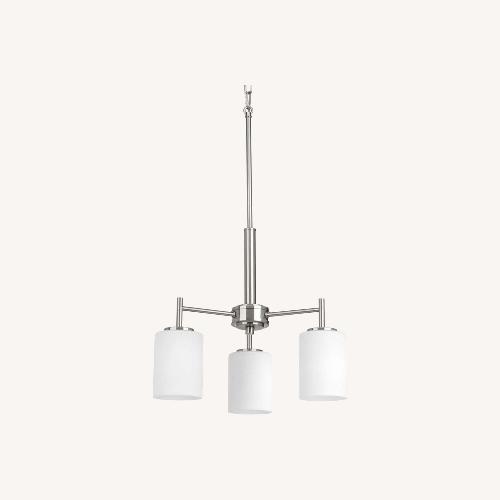 Used Progress Lighting Chandlier-3 Light Brushed Nickel Finish for sale on AptDeco