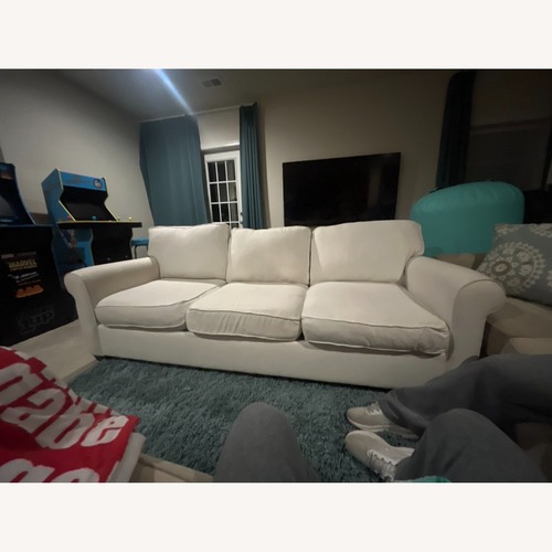 Used Pottery Barn White Fabric 3+ Seater Sofa for sale on AptDeco