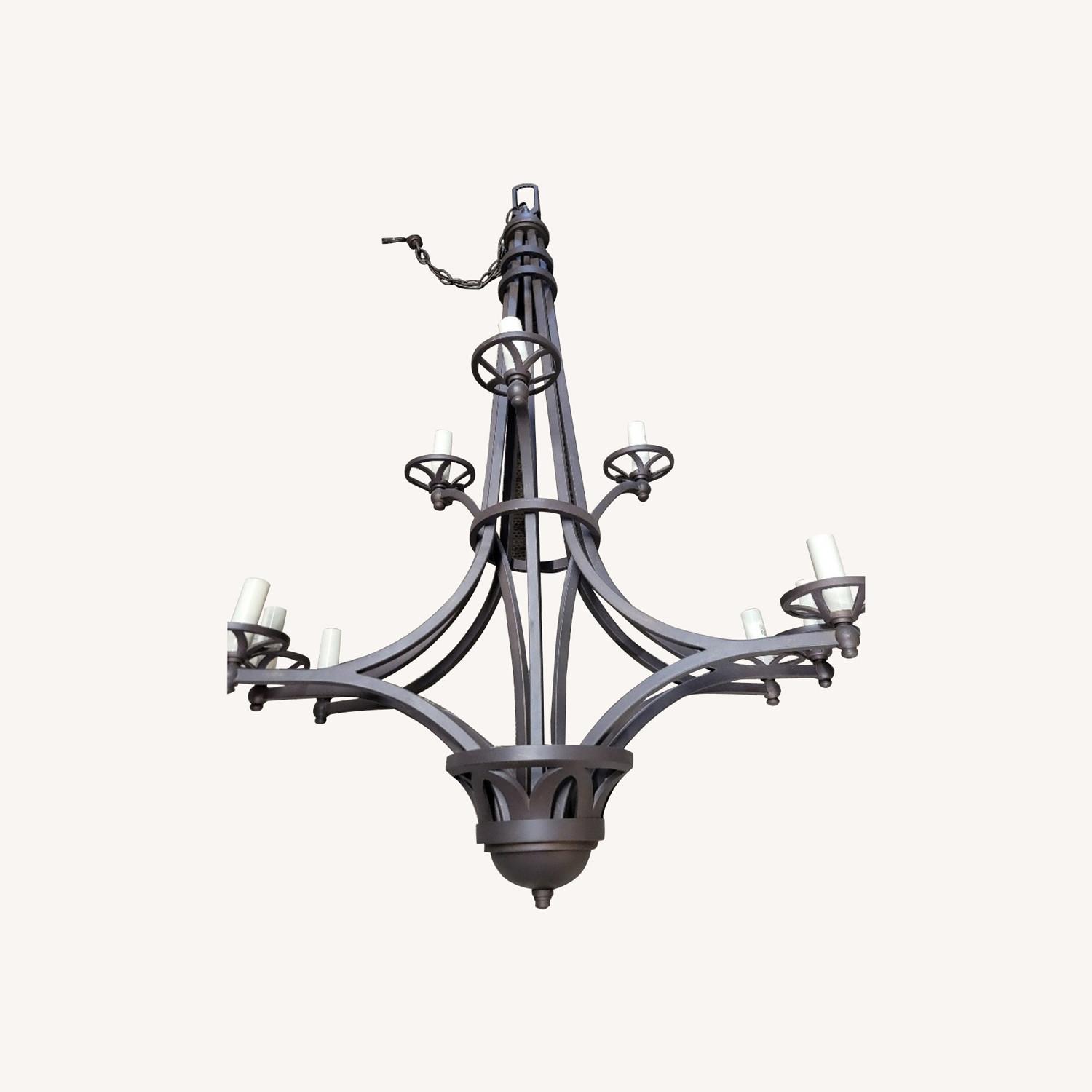 Dark Brown Large Metal Ceiling Chandelier - image-0