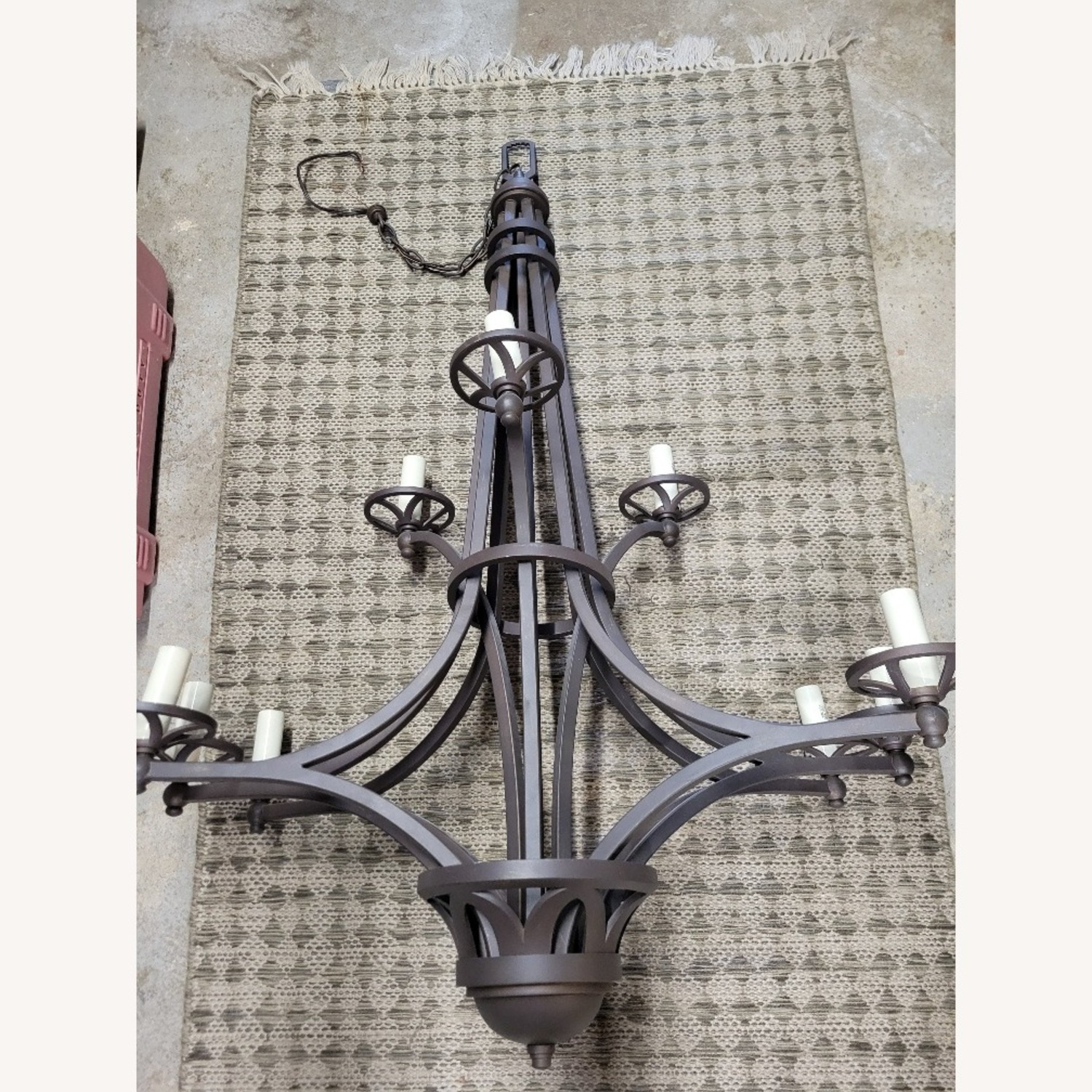 Dark Brown Large Metal Ceiling Chandelier - image-1