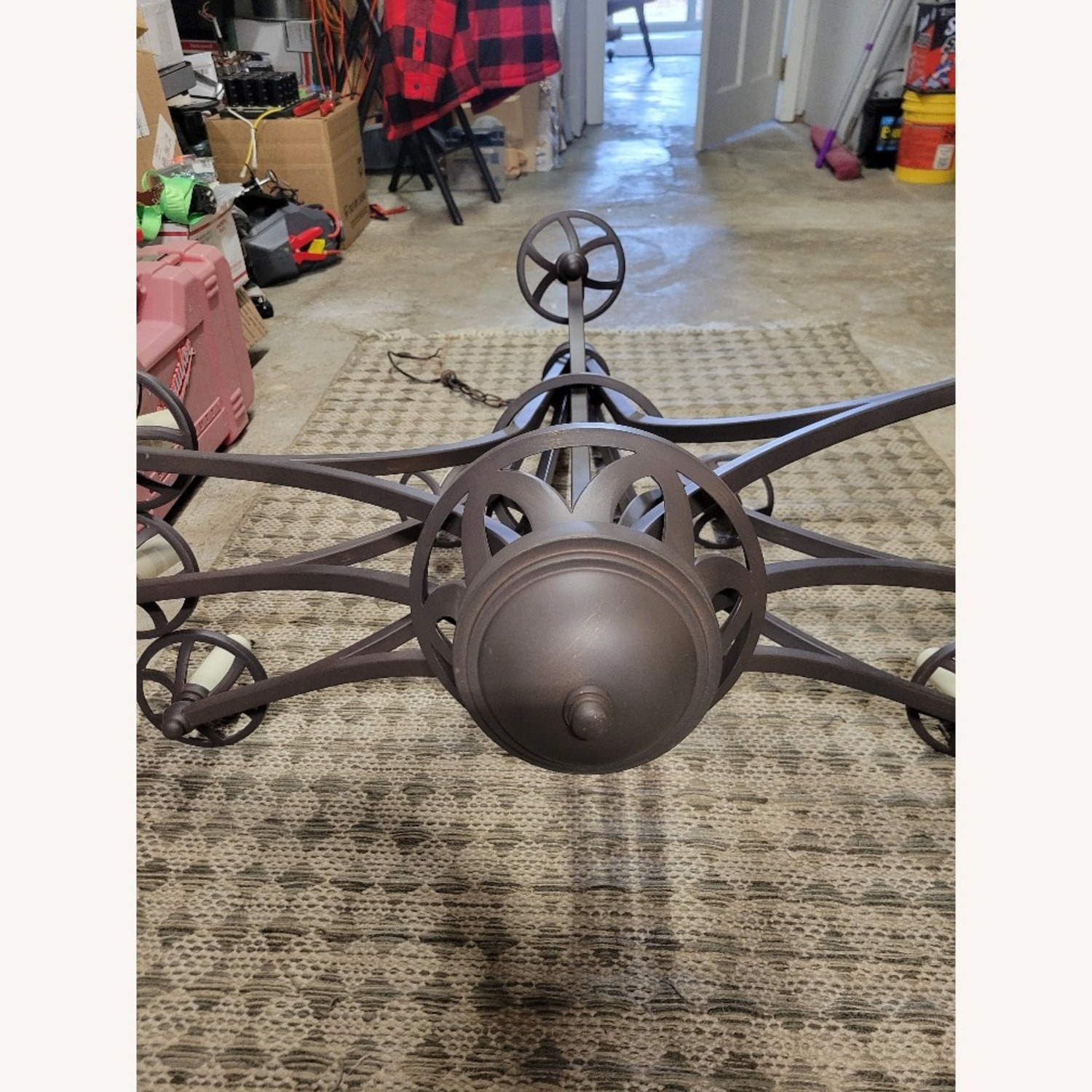Dark Brown Large Metal Ceiling Chandelier - image-2