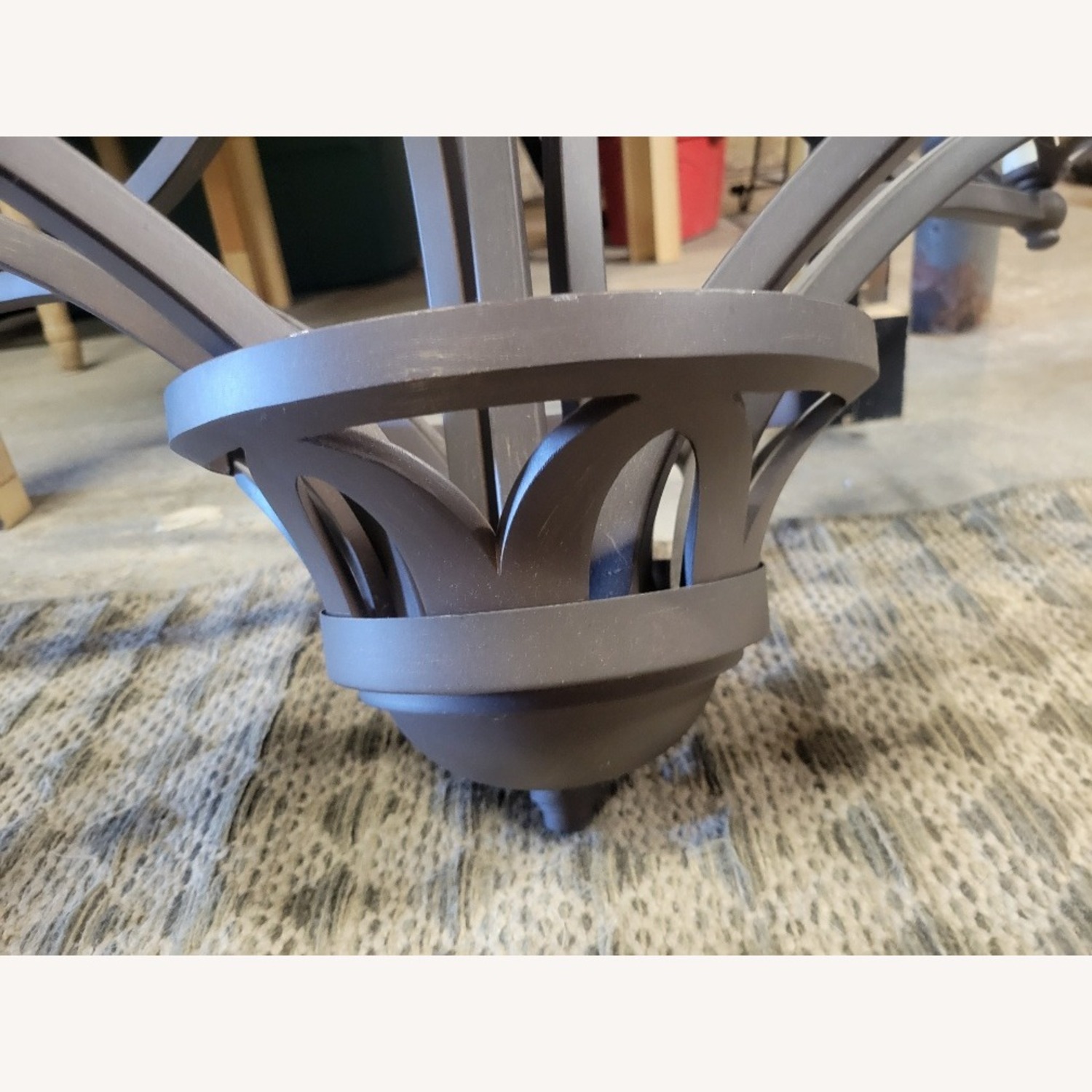 Dark Brown Large Metal Ceiling Chandelier - image-3