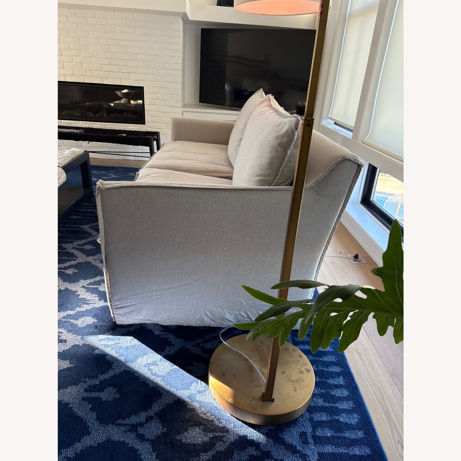 Century Furniture White Fabric 3+ Seater Sofa - image-5