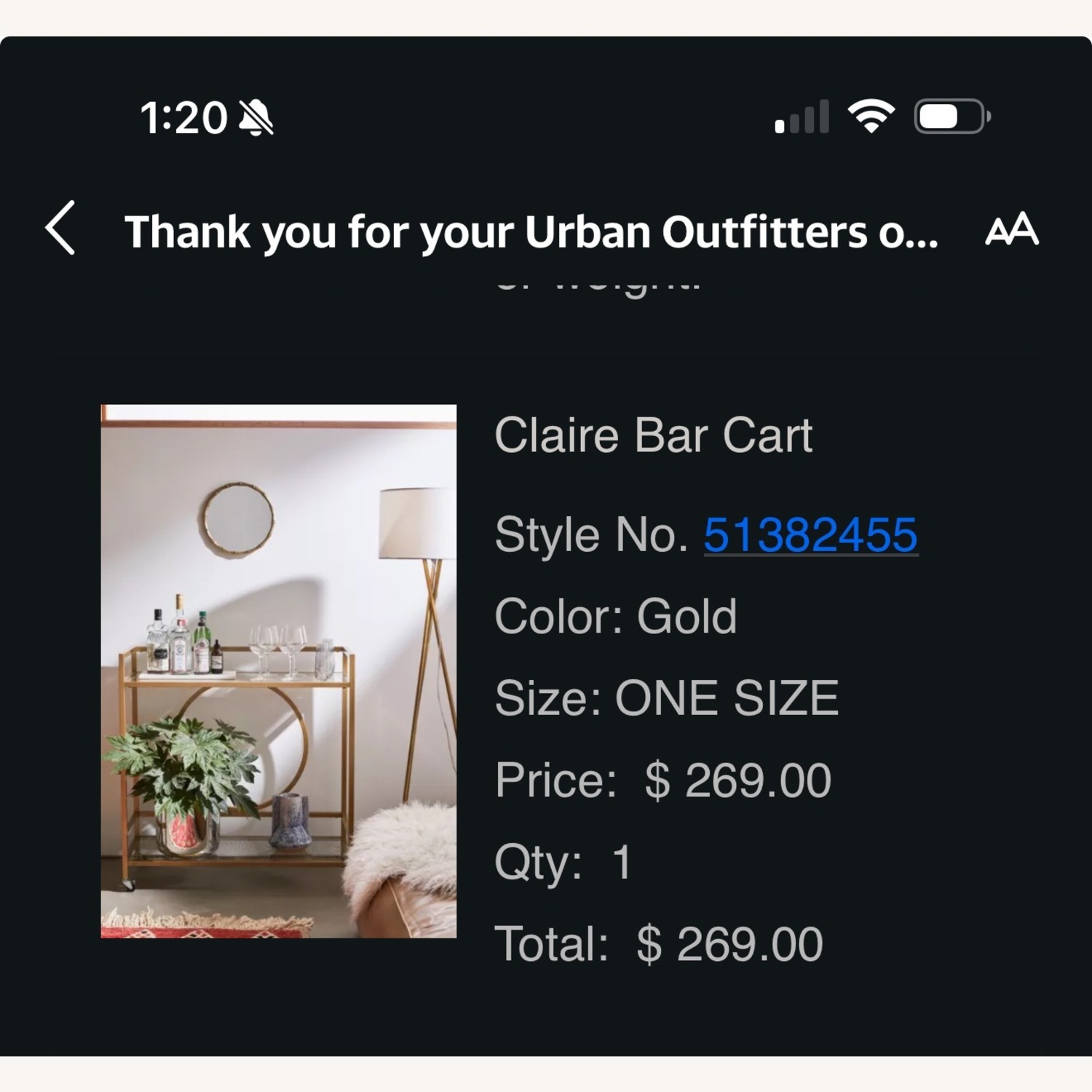 Urban Outfitters Claire Bar Cart - image-4