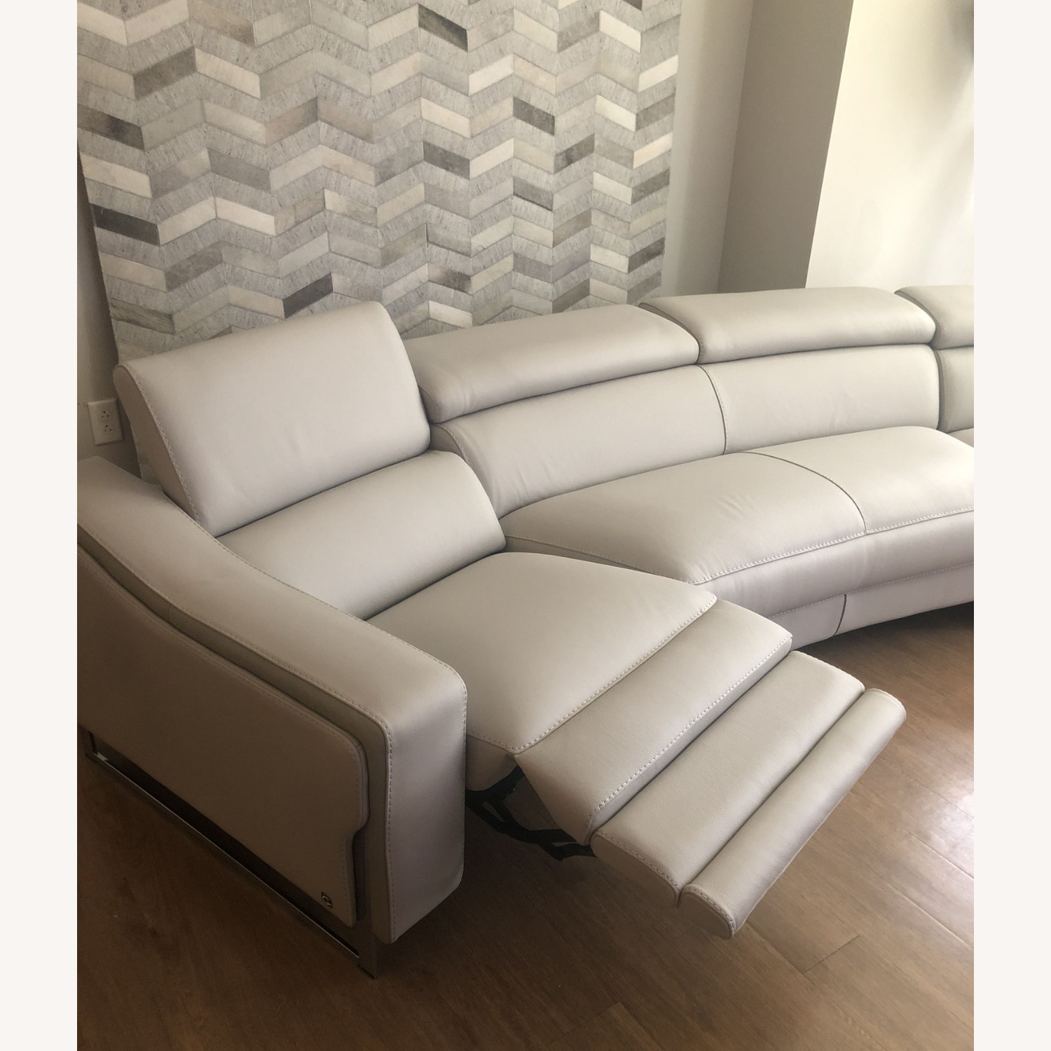 Reclining Italian Leather Sofa 3 Pieces - image-2