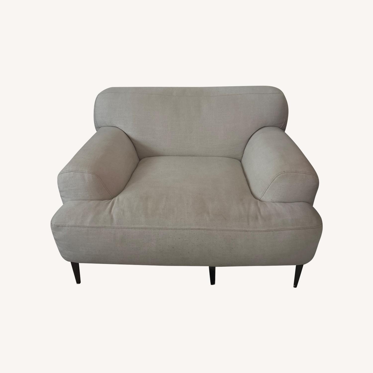 White Fabric Armchair - image-0