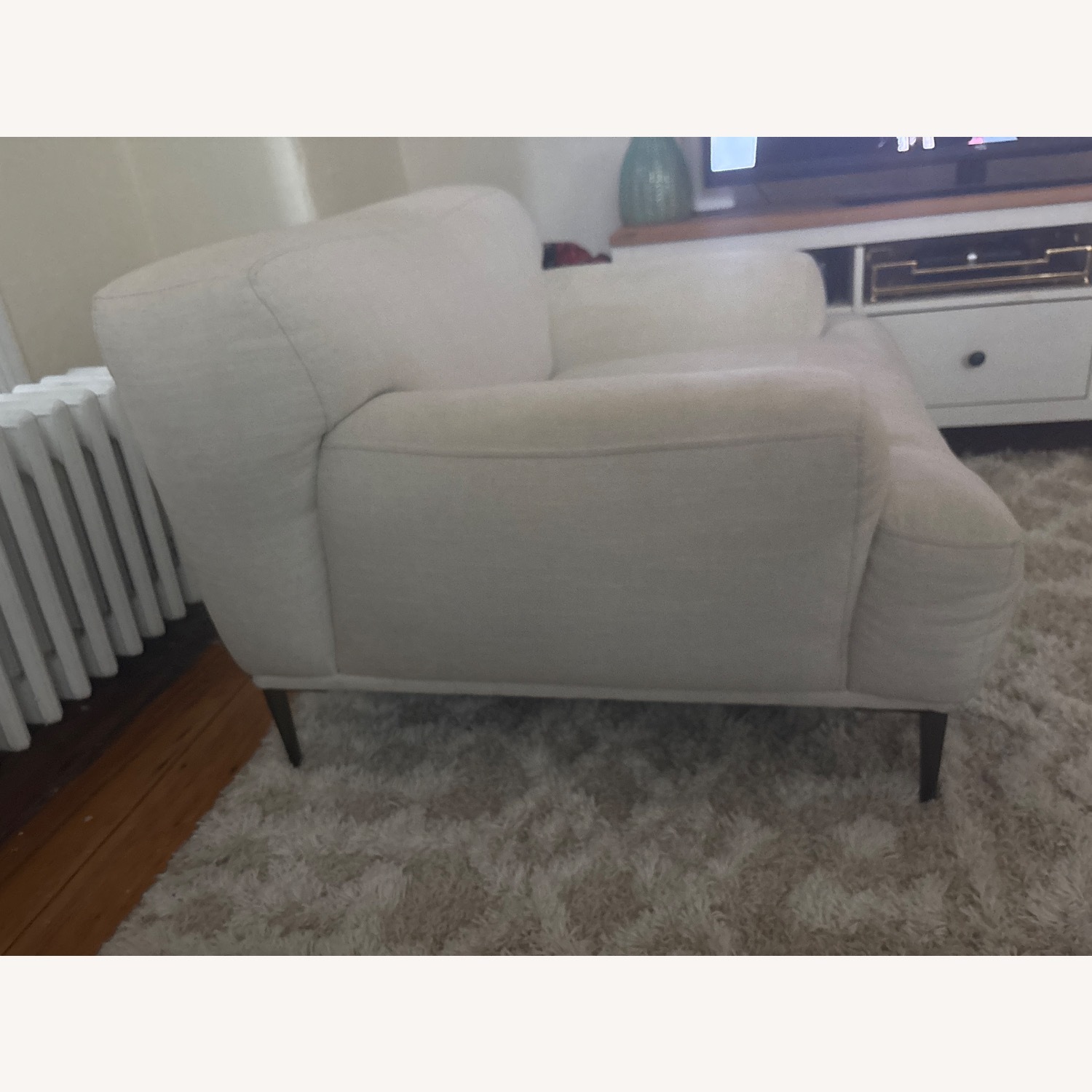 White Fabric Armchair - image-3