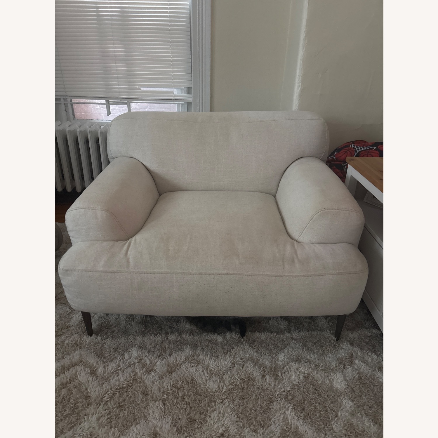 White Fabric Armchair - image-1