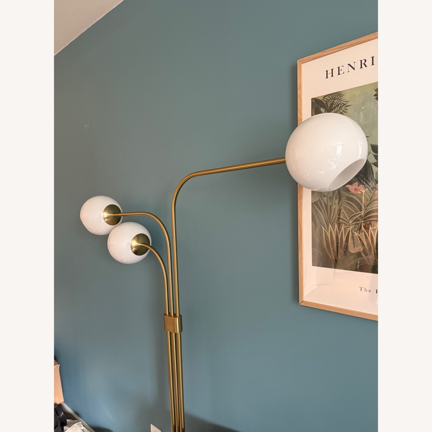 West Elm Staggered Glass Gold Metal Floor Lamp - image-3