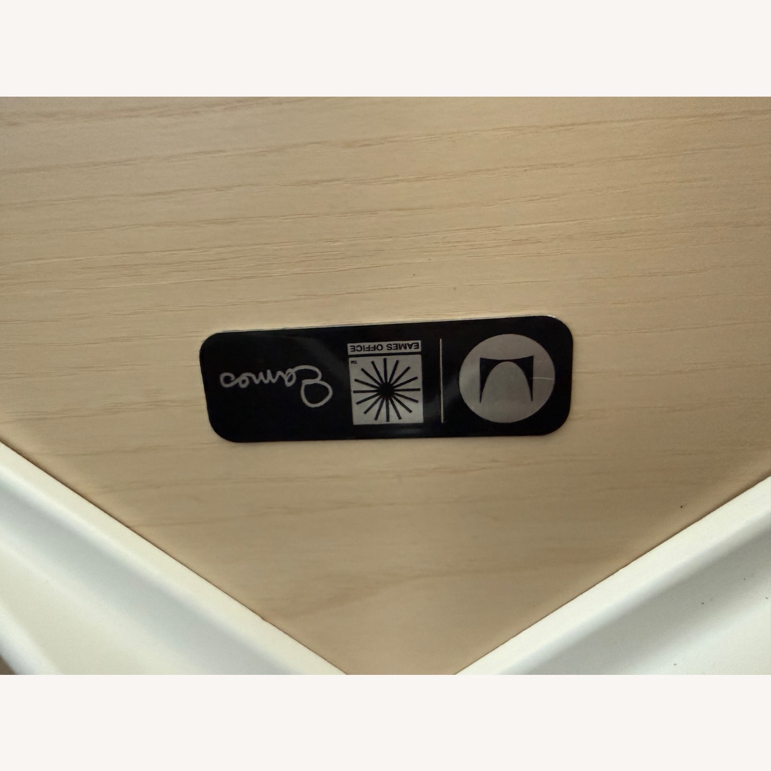 Herman Miller Eames White Leather Ottoman - image-9