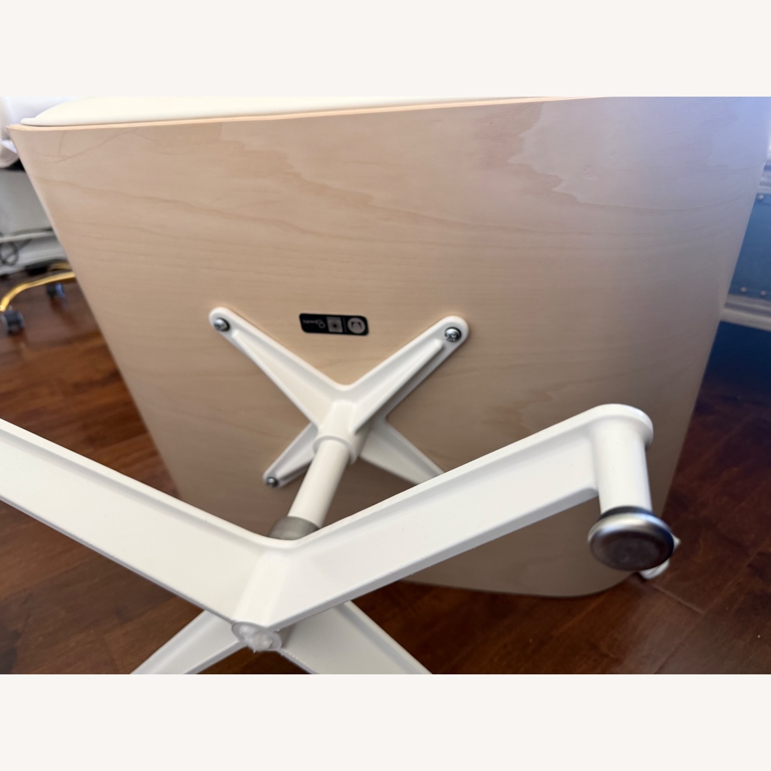 Herman Miller Eames White Leather Ottoman - image-10