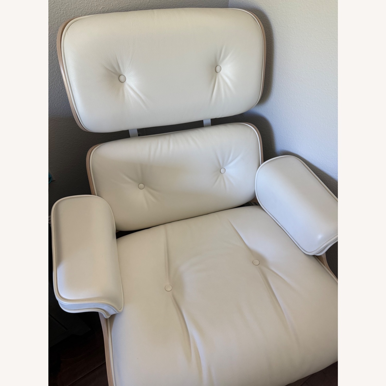 Herman Miller Eames White Leather Ottoman - image-4