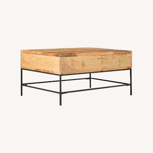 Used West Elm Dark Brown Wood Coffee Table for sale on AptDeco