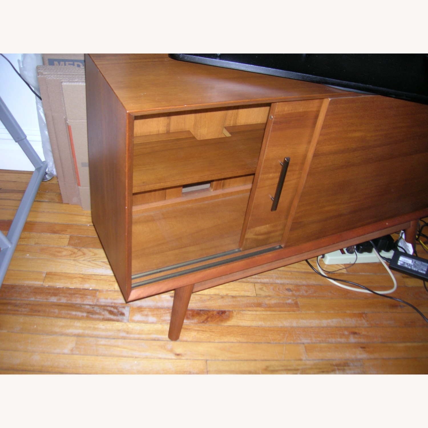 West Elm Light Brown Wood Media Storage - image-3