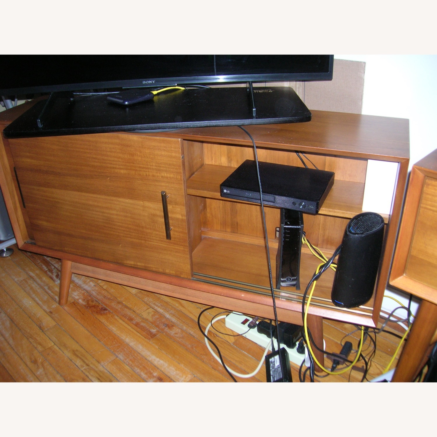 West Elm Light Brown Wood Media Storage - image-4