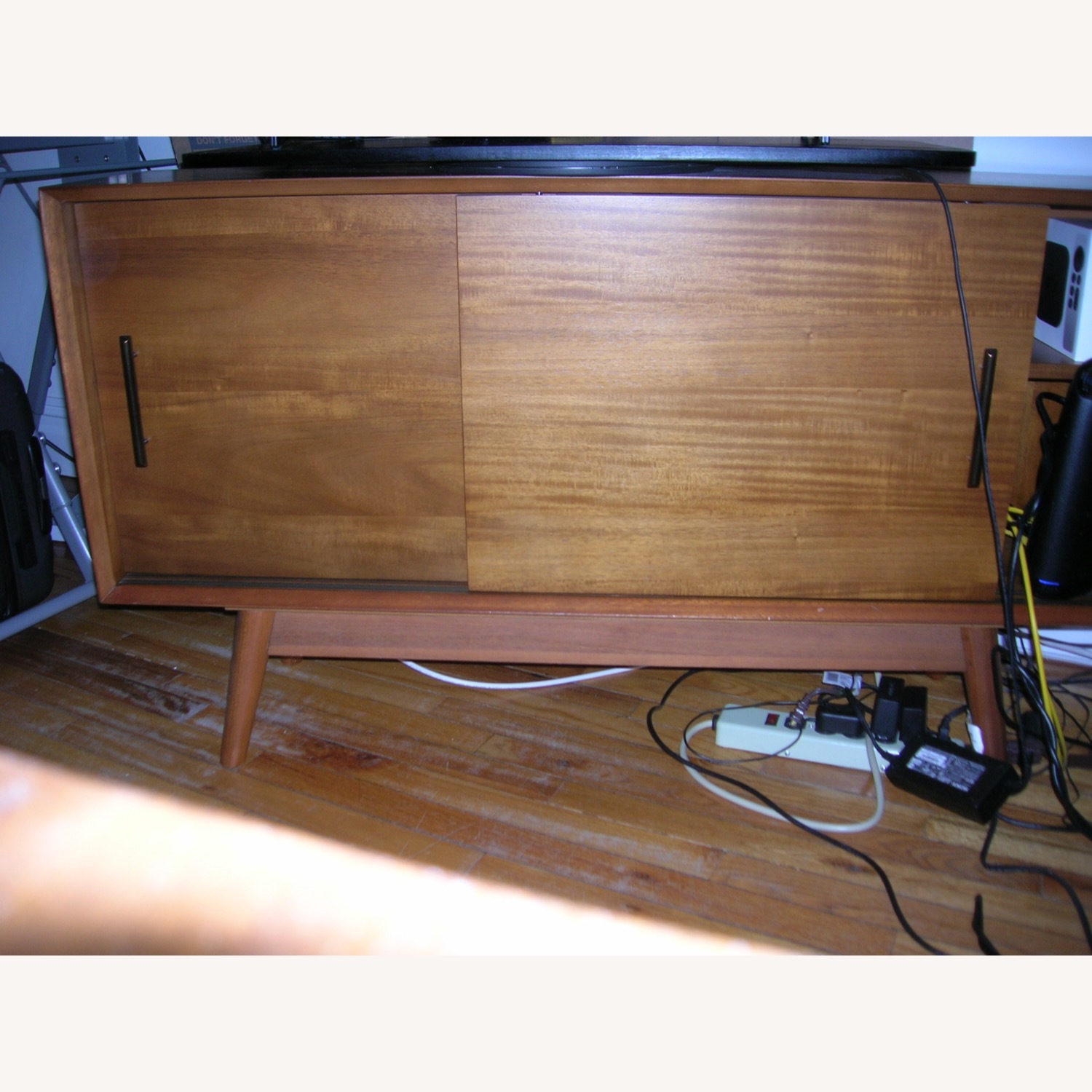 West Elm Light Brown Wood Media Storage - image-2