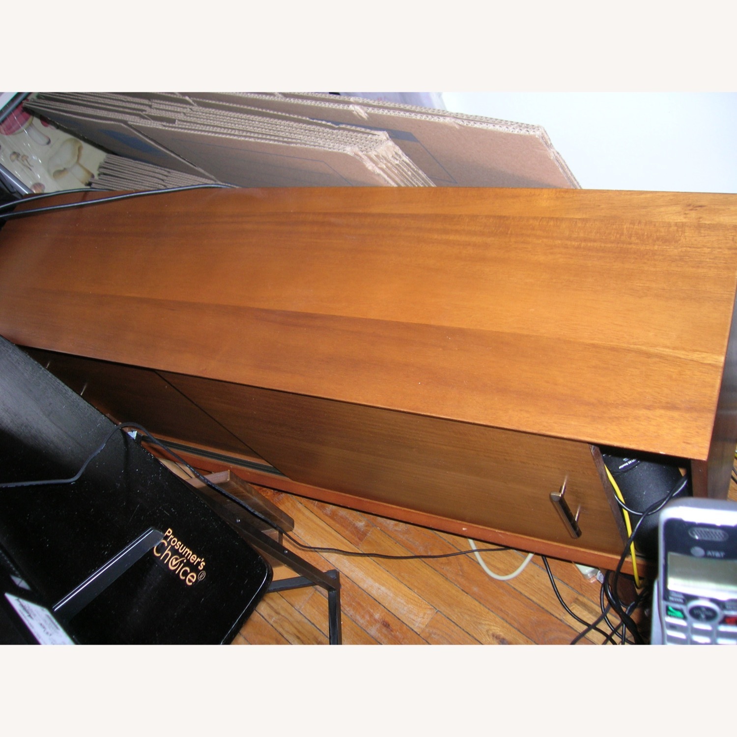 West Elm Light Brown Wood Media Storage - image-5